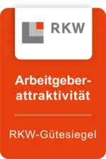 Logo des RKW-Gütesiegels Arbeitgeberattraktivität